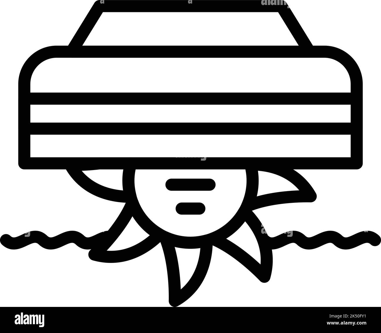 Vecteur de contour de l'icône du cultivateur. Ferme de machines. Matériel agricole Illustration de Vecteur