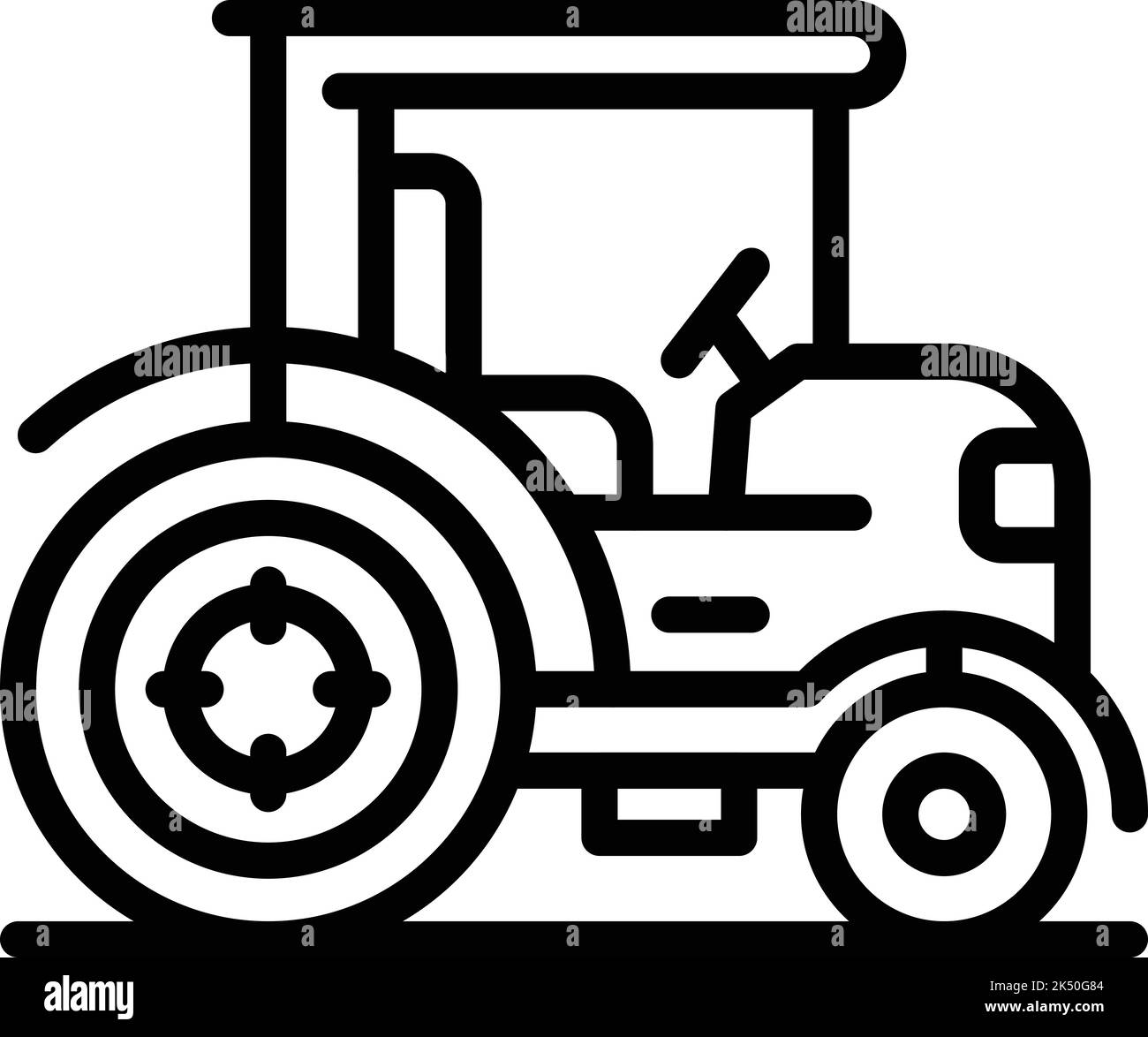 Vecteur de contour de l'icône du tracteur. Machine agricole. Équipement de récolte Illustration de Vecteur