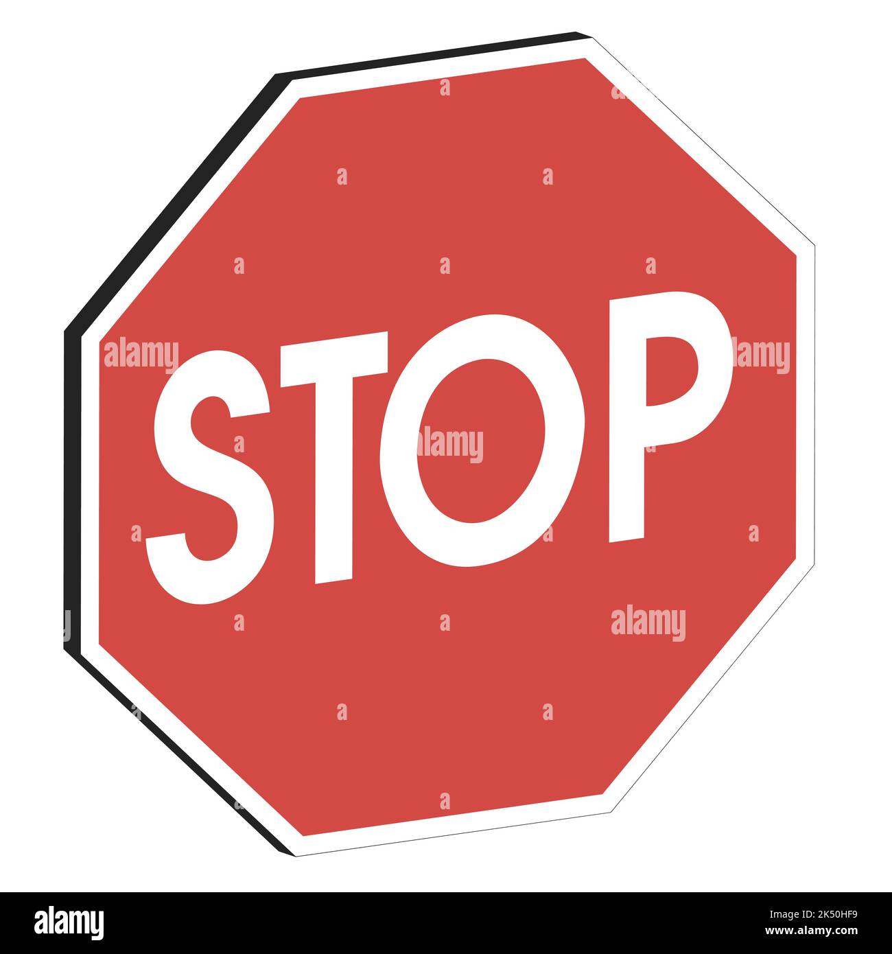 Panneau stop 3D, Vector traffic stop, safety Street octogon Illustration de Vecteur