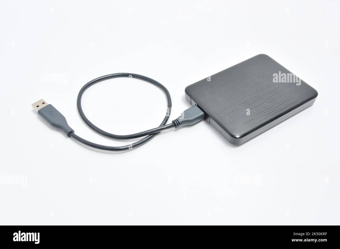 Disque dur externe isolée ou disque dur ou disque dur sur fond blanc. Banque D'Images