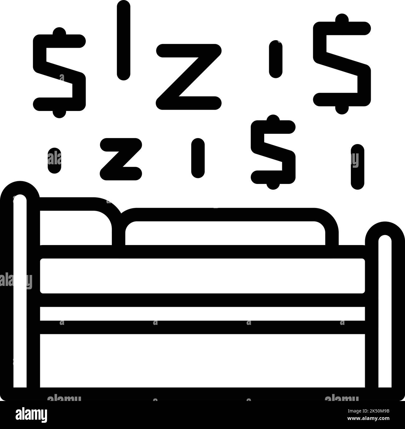 Vecteur de contour de l'icône de financement du revenu monétaire. Travaillez gratuitement. Coin de rêve Illustration de Vecteur