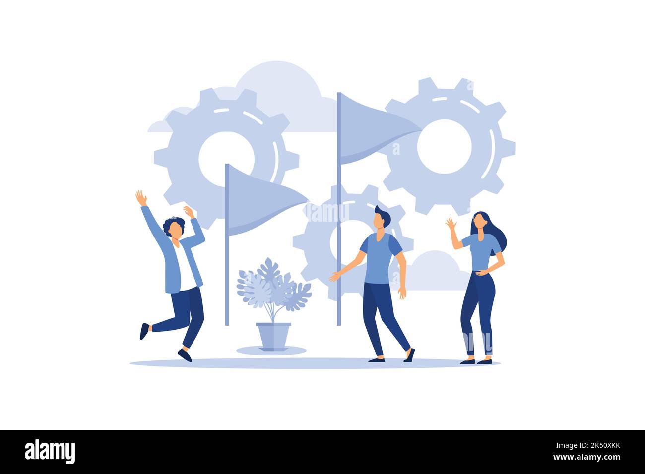 Illustration du vecteur du concept d'entreprise, indicateur d'efficacité, mesure de la réalisation et objectif prévu Illustration de Vecteur