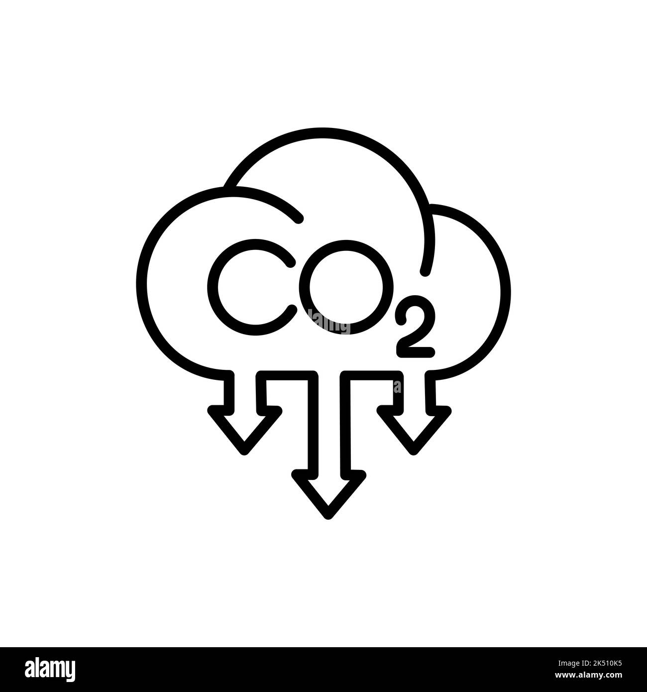 CO2, icône des émissions de dioxyde de carbone Illustration de Vecteur