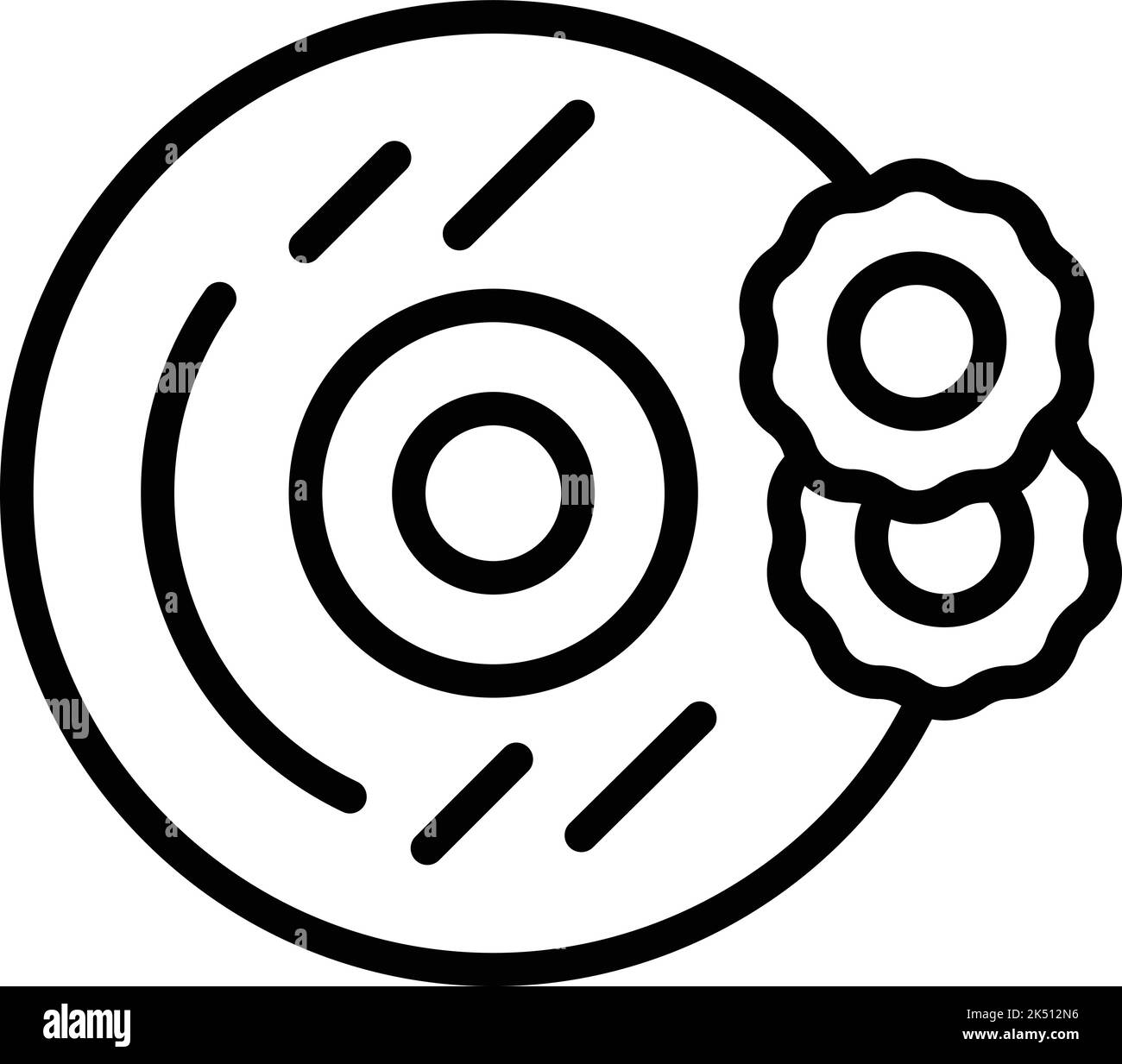 CD de musique méditer le vecteur de contour d'icône. Réduction des contraintes. Calme santé Illustration de Vecteur