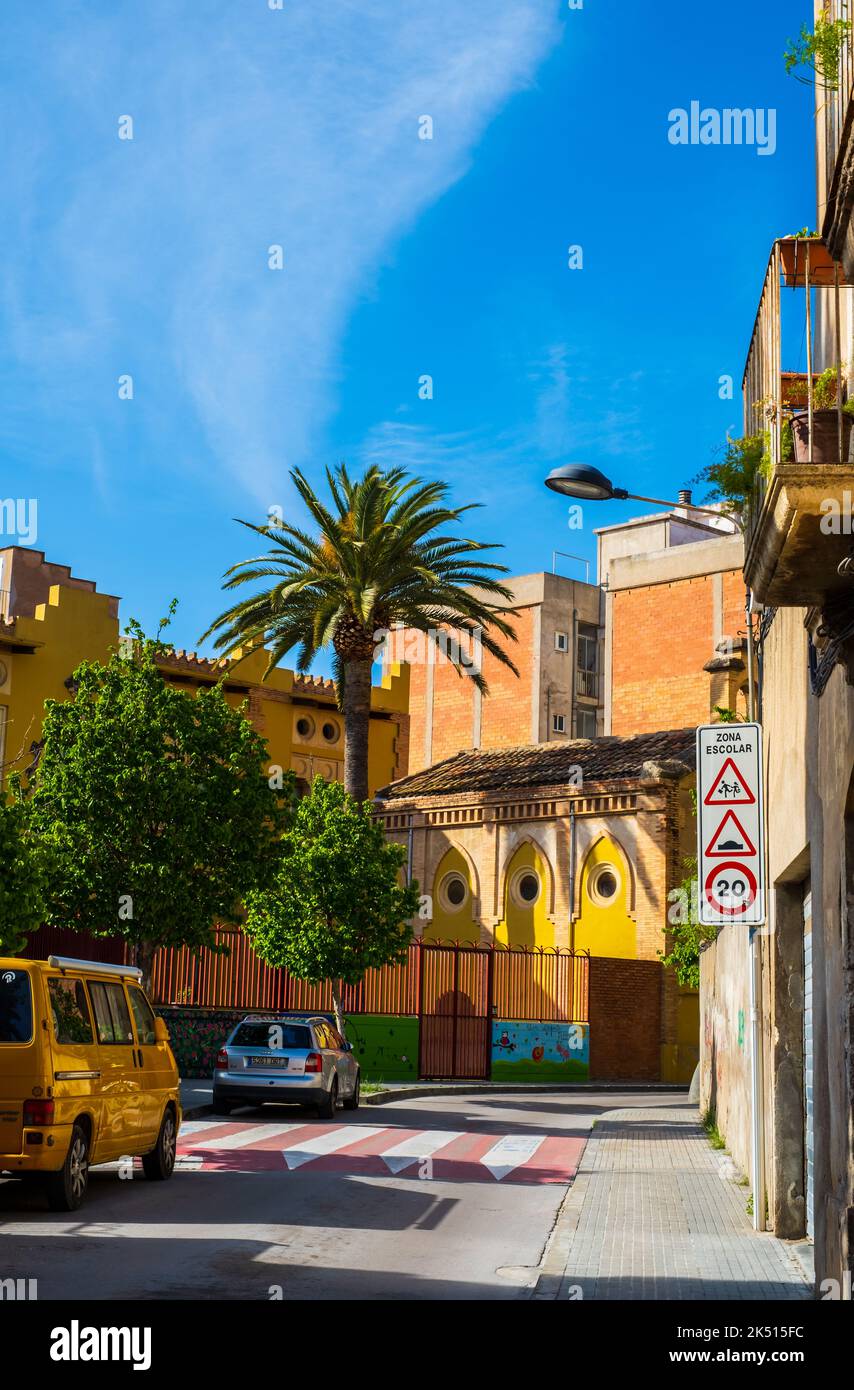 Vilafranca del Penedes, Catalogne, Espagne - 26 avril 2022: Paysage urbain. Vilafranca - est la capitale de la comarca de l'Alt Penedes en Catalogne Banque D'Images