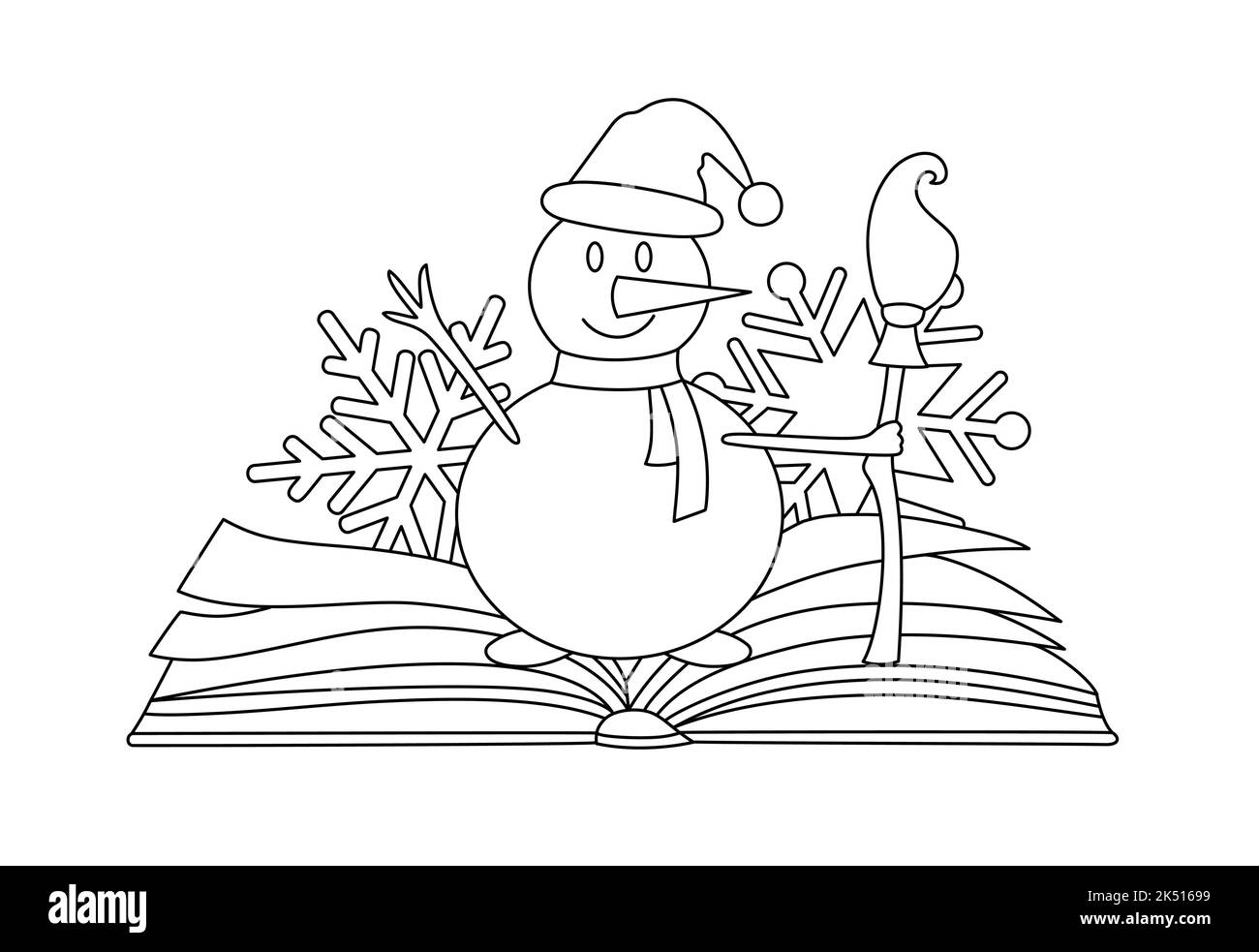 Éléments de Noël avec un livre de style linéaire. Illustration de Vecteur