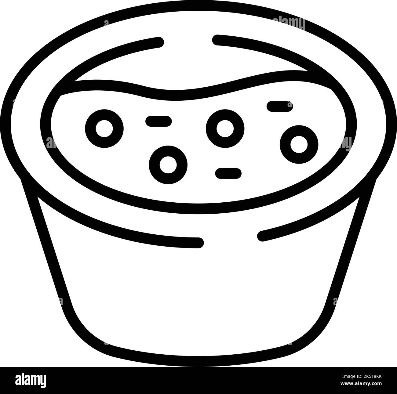 Vecteur de contour de l'icône de soupe des Caraïbes. Nourriture haïti. Plat de viande Illustration de Vecteur