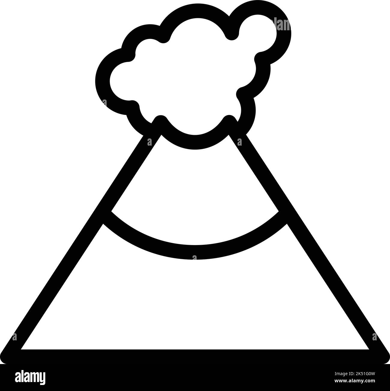 Vecteur de contour de l'icône de lave magma. Éruption volcanique. Caisse volcan Illustration de Vecteur