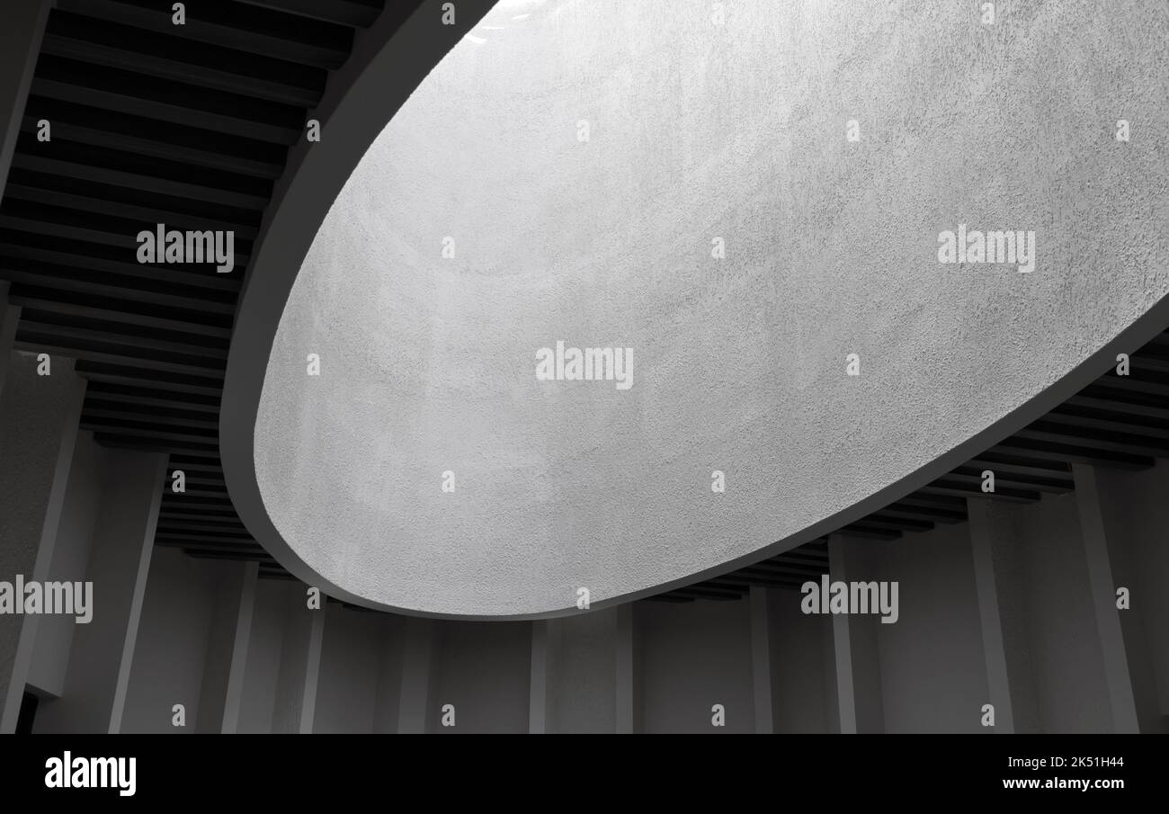 Détails de l'intérieur moderne en béton gris abstrait, photo d'architecture Banque D'Images
