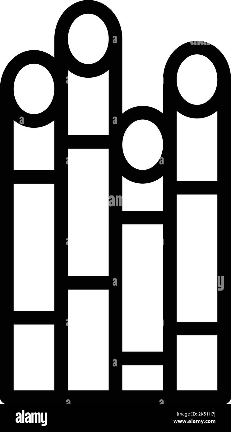 Vecteur de contour de l'icône de bambou de Jakarta. Site touristique de la ville. Bali monde Illustration de Vecteur