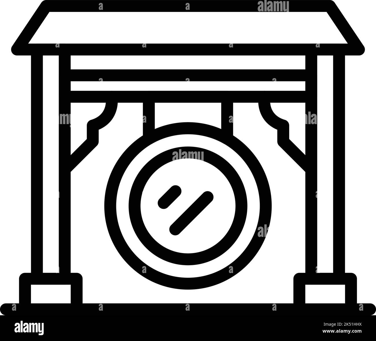 Vecteur de contour de l'icône de l'arche de Jakarta. Bâtiment de la ville. Le tourisme urbain Illustration de Vecteur