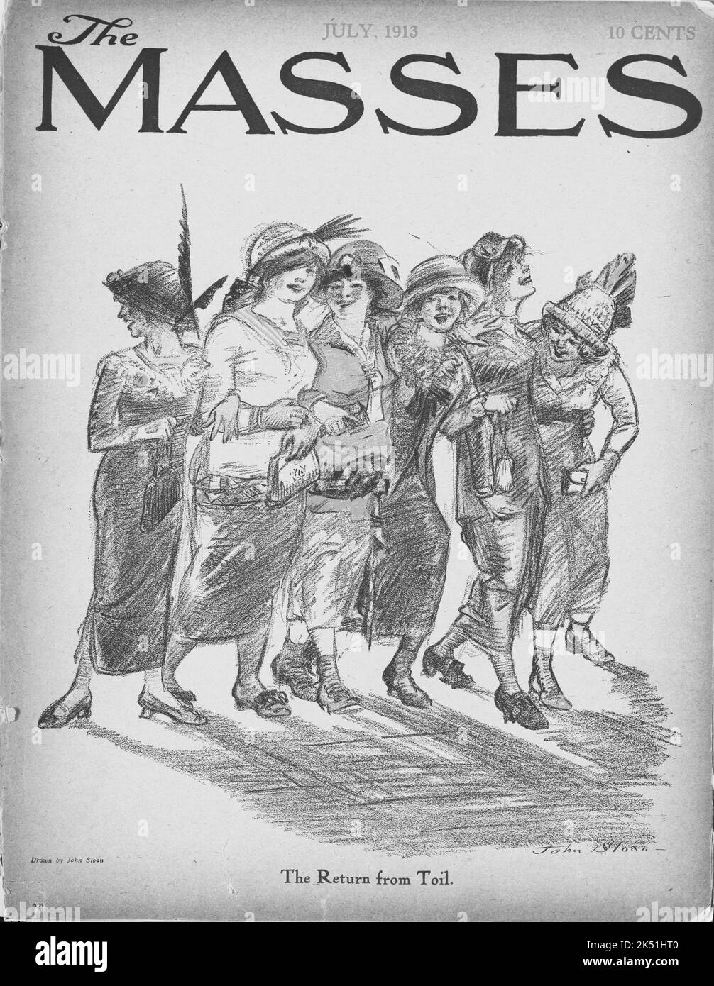 'The Return from toil', dessin de John Sloan (1871-1951), publié sur la couverture de 'The masses', juillet 1913 Banque D'Images