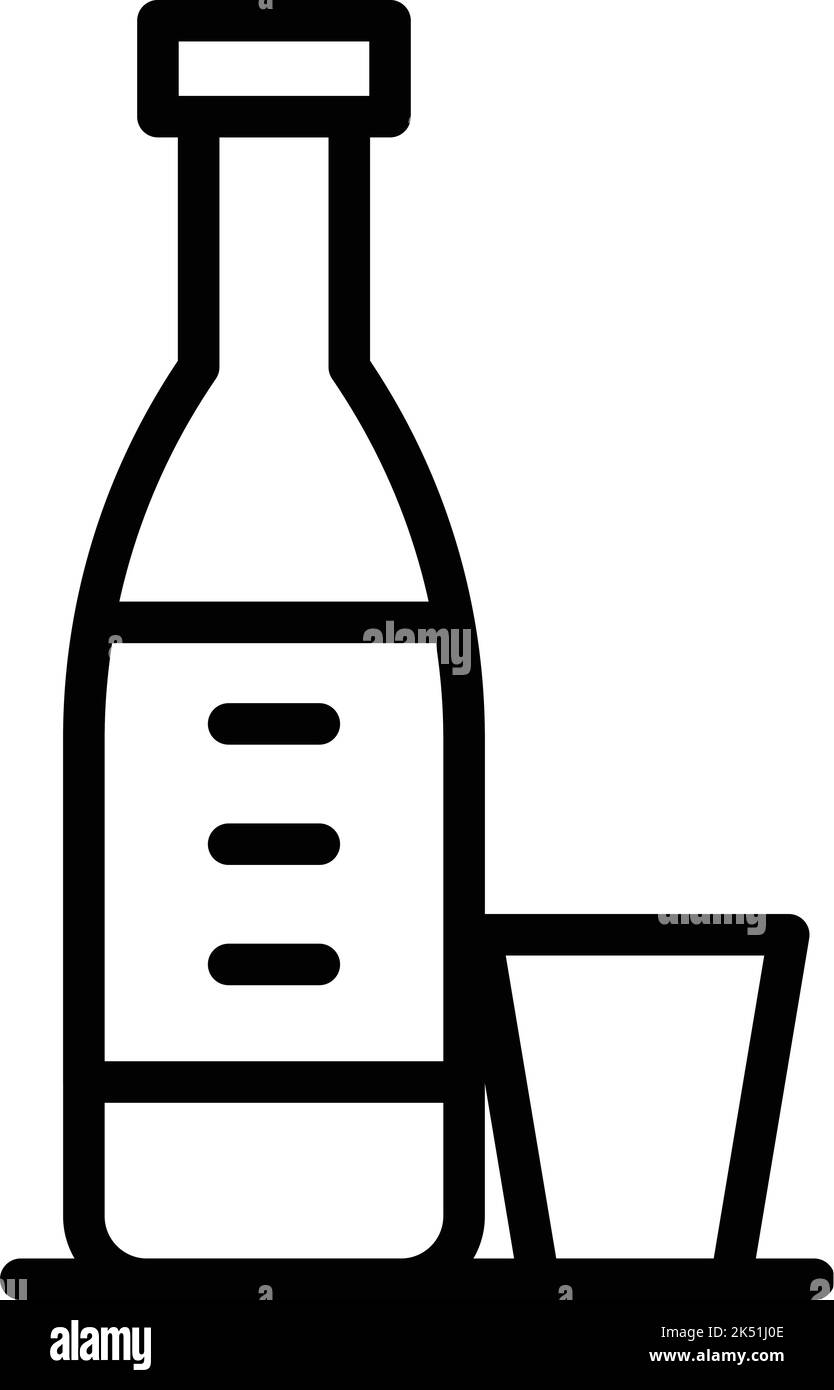 Vecteur de contour de l'icône de la bouteille de Djakarta. Ville monas. Célébration de voyage Illustration de Vecteur