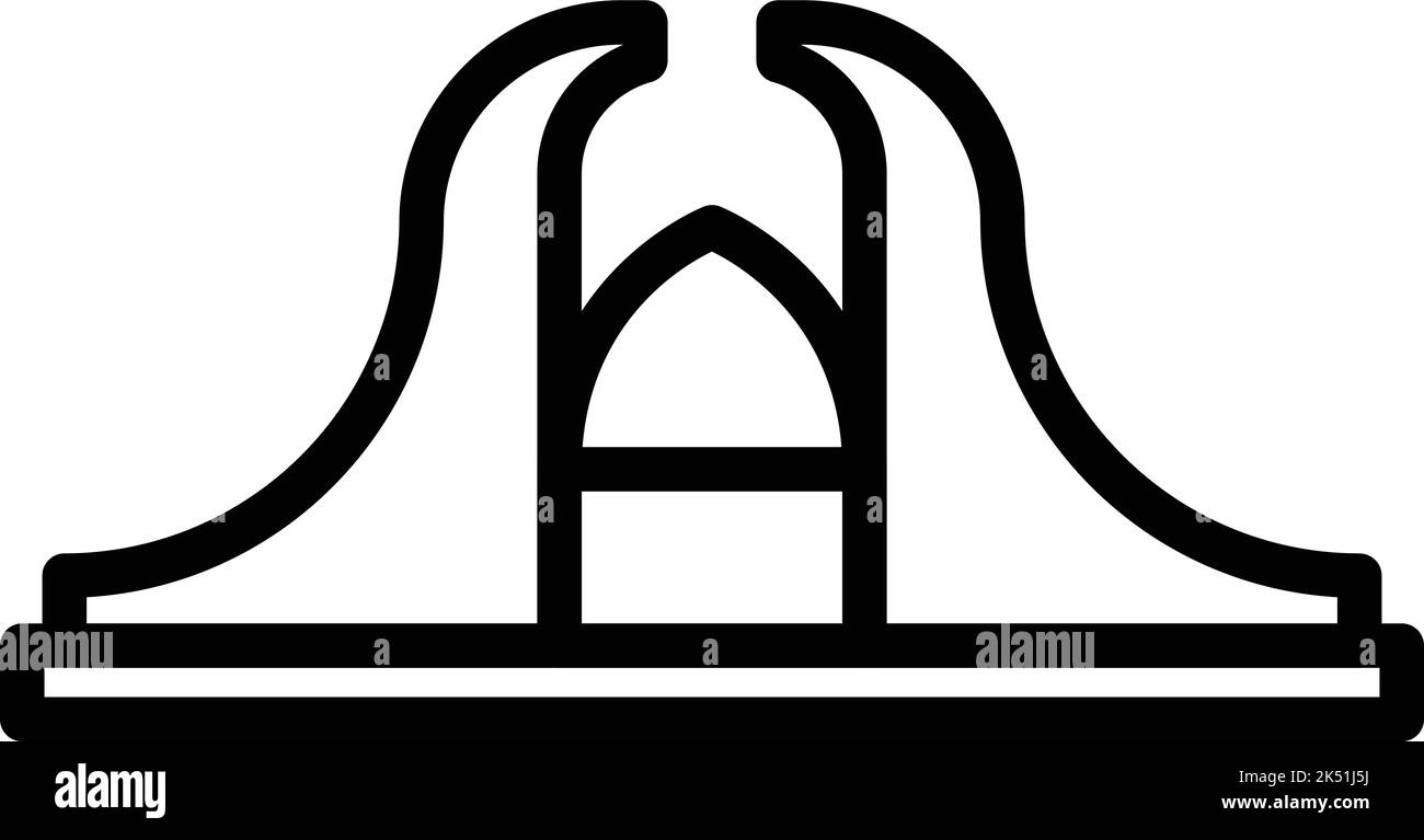 Vecteur de contour de l'icône Djakarta CityScape. Indonésie ville. Voyages en ligne Illustration de Vecteur