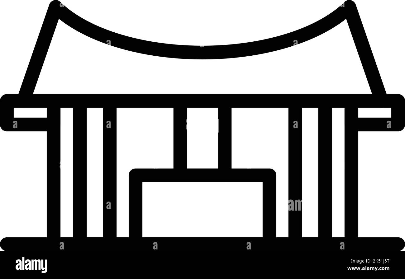 Vecteur de contour de l'icône de point de repère de Jakarta. Ville monas. Célébration de la ligne d'horizon Illustration de Vecteur