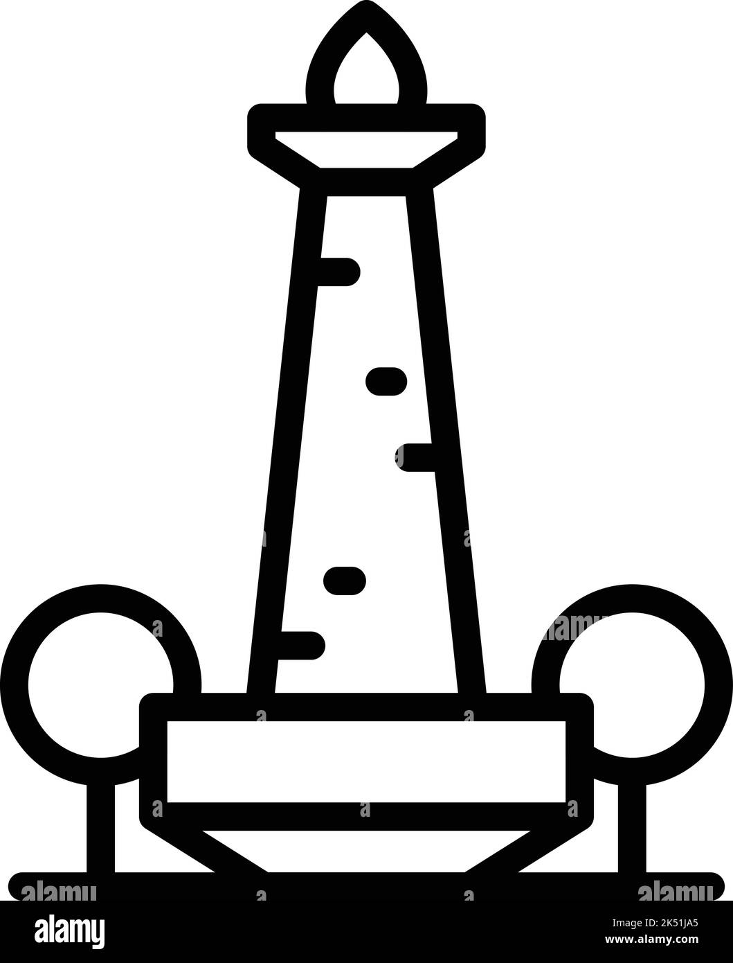 Icône de monument de Jakarta vectorielle vecteur. Ville du bâtiment. Anniversaire du tourisme Illustration de Vecteur