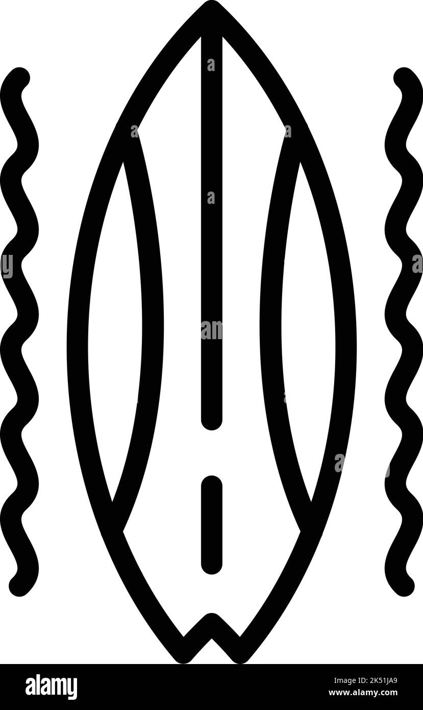 Vecteur de contour d'icône de surf. Ville du bâtiment. Bali indonésie Illustration de Vecteur