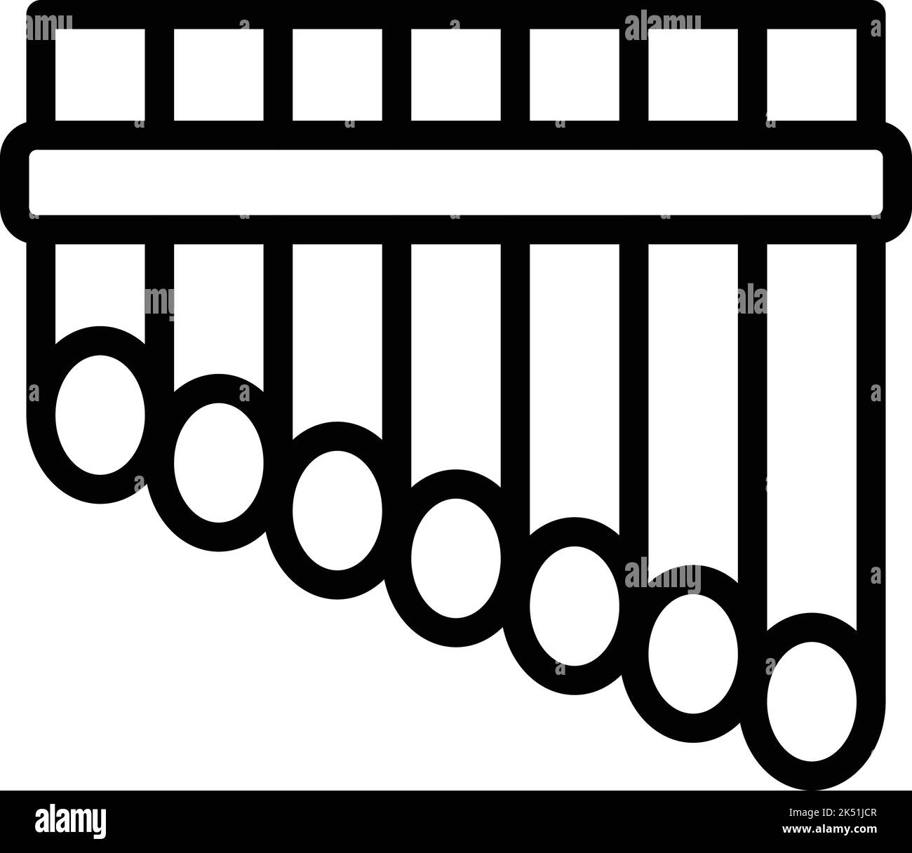 Vecteur de contour d'icône de flûte en bois. Voyage dans le monde. Fête Illustration de Vecteur