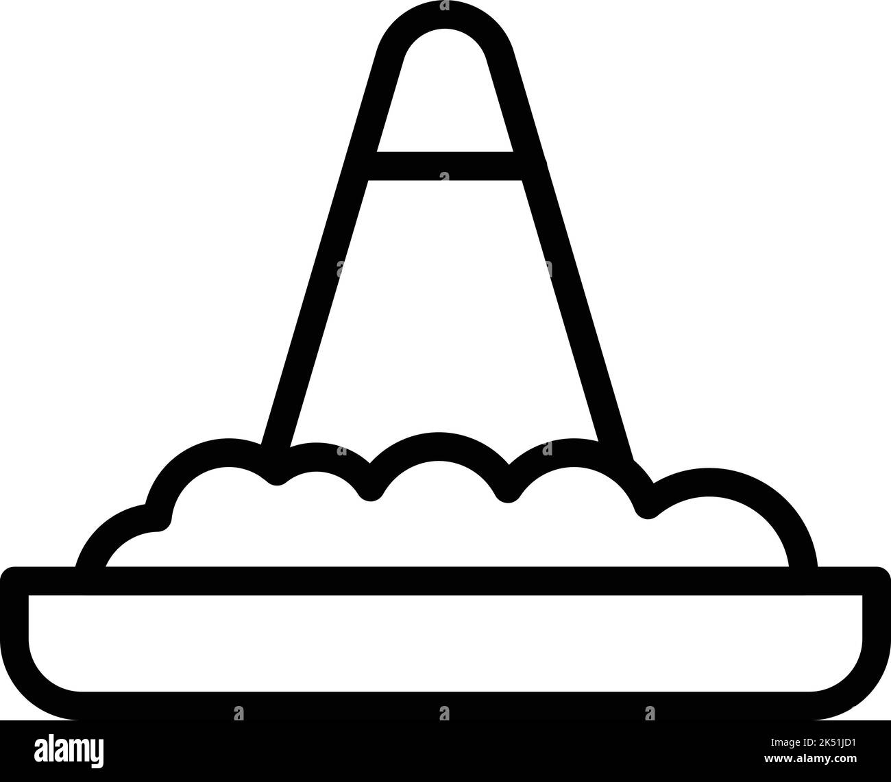 Vecteur de contour de l'icône de la tour de Jakarta. Indonésie monas. Voyage dans le monde Illustration de Vecteur