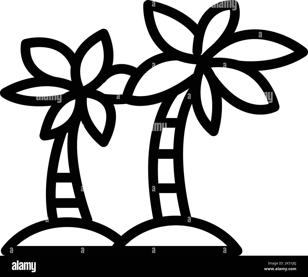 Vecteur de contour de l'icône du palmier de Jakarta. Ville monas. Paysage ondel Illustration de Vecteur