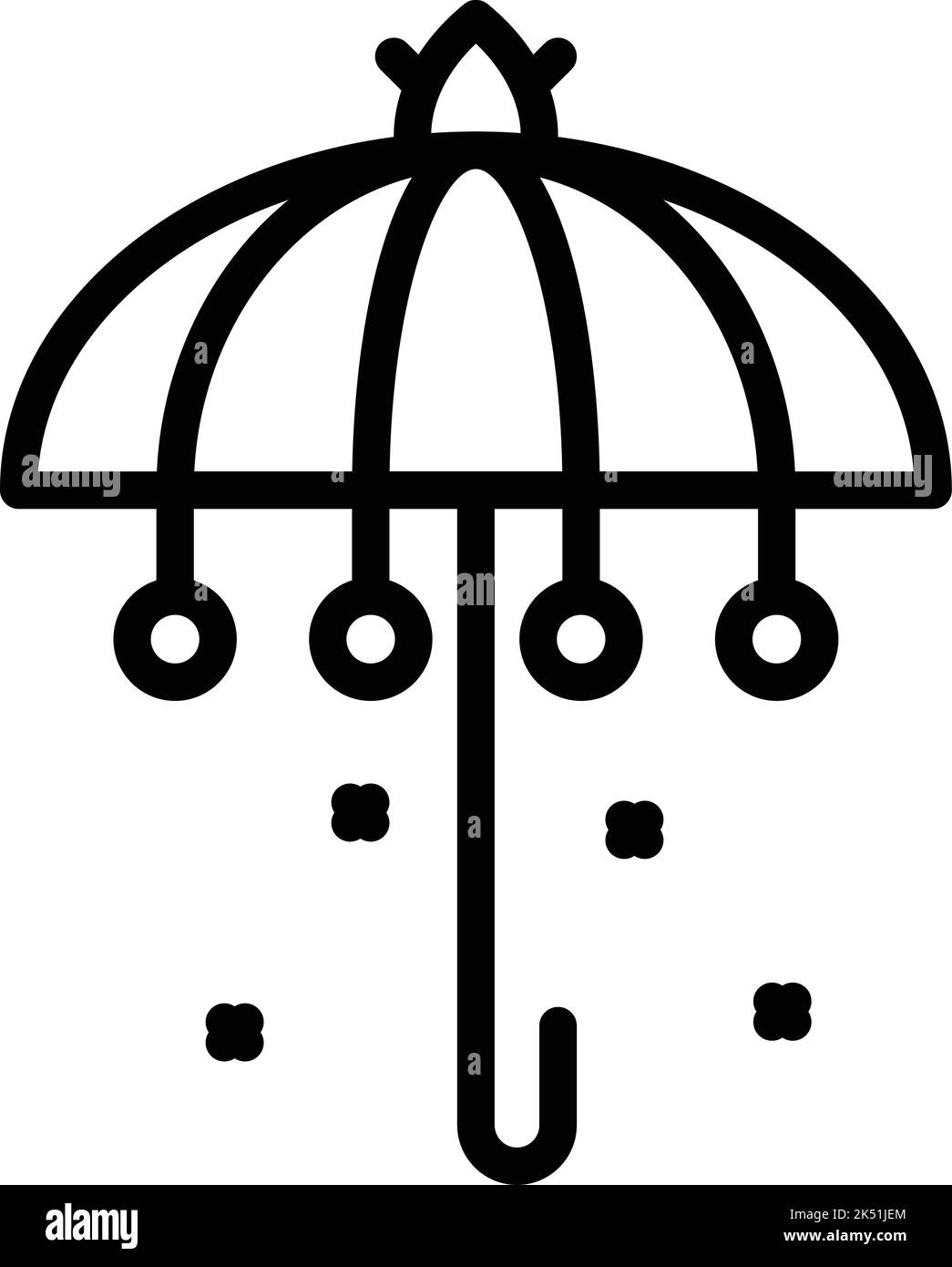 Vecteur de contour de l'icône de parapluie Jakarta. Site touristique de la ville. Voyage dans le monde Illustration de Vecteur
