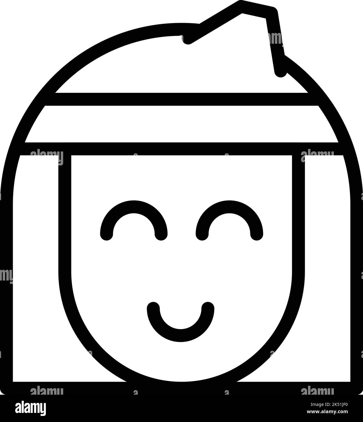 Vecteur de contour de l'icône de visage de femme de Jakarta. Monas. Paysage ondel Illustration de Vecteur