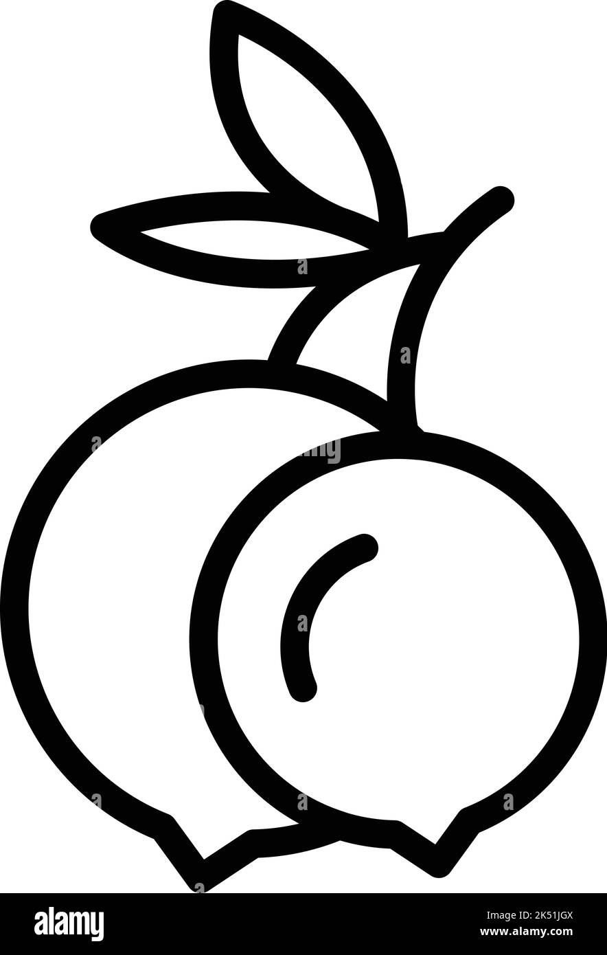 Vecteur de contour de l'icône de fruit de Jakarta. Indonésie ville. Bâtiment Monas Illustration de Vecteur