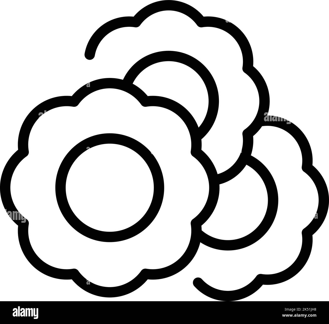 Vecteur de contour de l'icône de fleur de Jakarta. Bâtiment Monas. Ondel de Bali Illustration de Vecteur