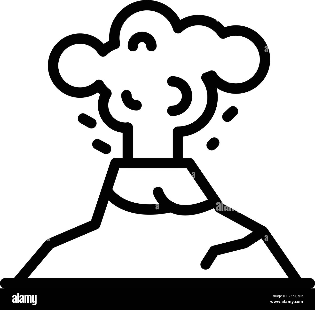 Vecteur de contour de l'icône du volcan Jakarta. Bâtiment de référence. Voyage dans la rue Illustration de Vecteur