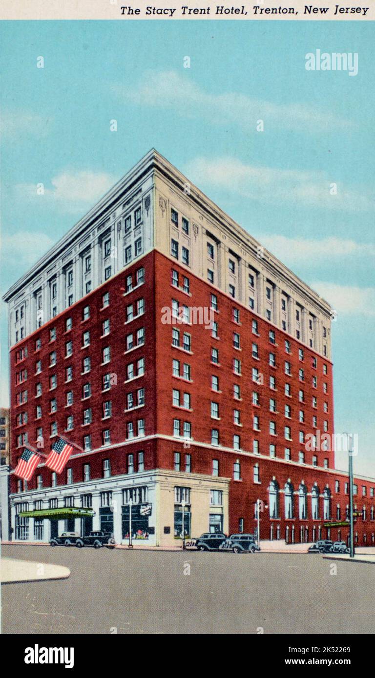 Carte postale de l'hôtel Stacy Trent, Trenton, New Jersey, vers 1944 Banque D'Images