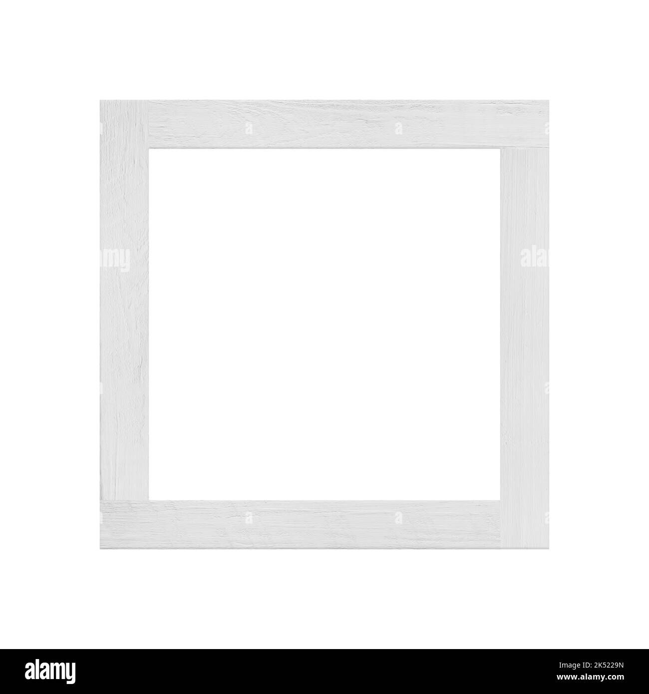 Cadre en bois blanc image isolée sur fond blanc pour le design dans votre travail concrpt décoration intérieure. Banque D'Images
