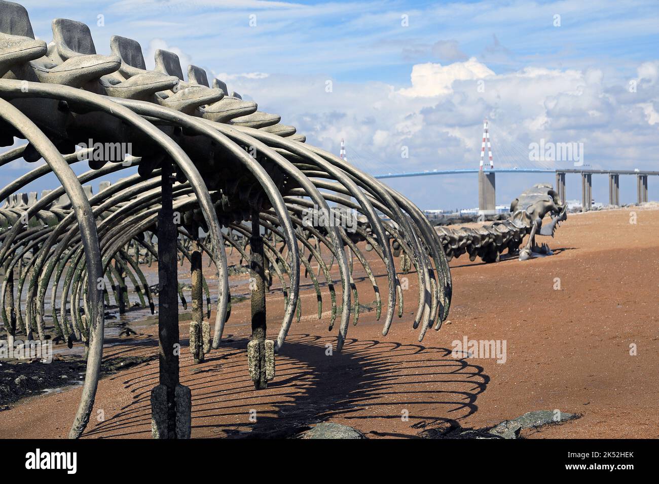 Sculpture du serpent de mer en France Banque D'Images