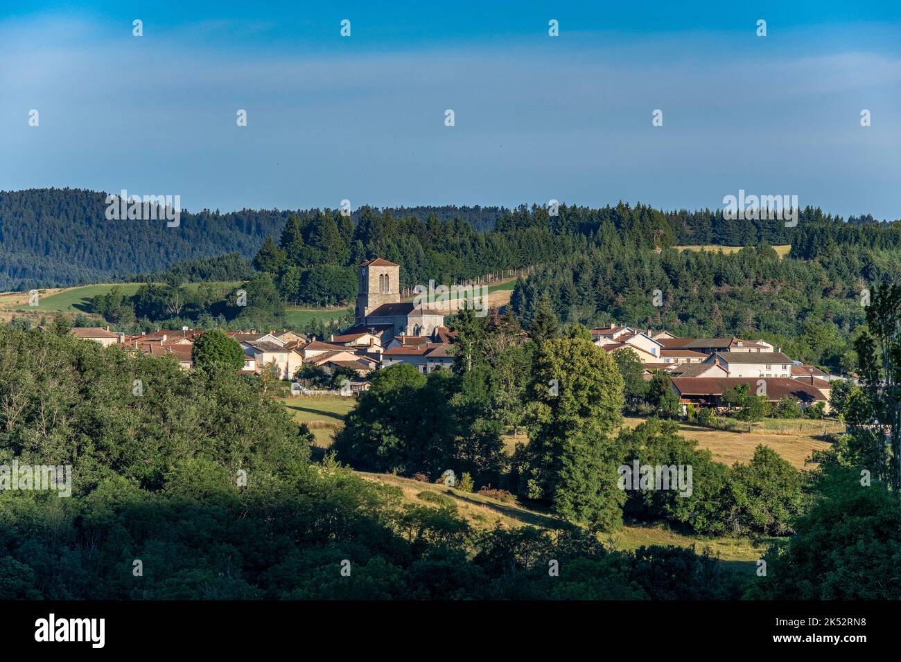 France, Loire, village de Champoly, Monts du Forez Banque D'Images
