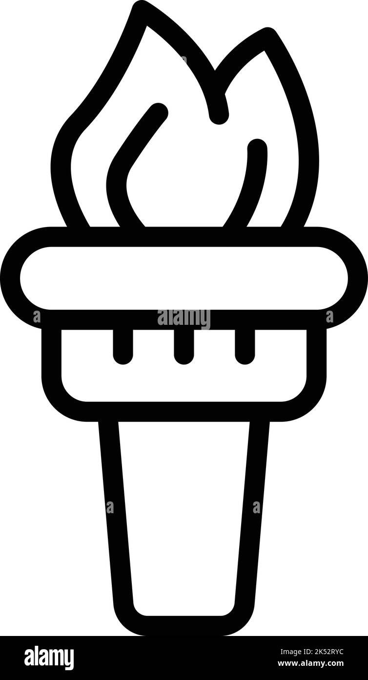 Vecteur de contour de l'icône de torche courage. Carrière personnelle. Obstacle héros Illustration de Vecteur