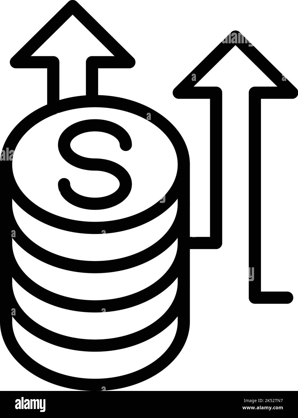 Vecteur de contour de l'icône Business Money Grow. Carrière. Défi objectif Illustration de Vecteur