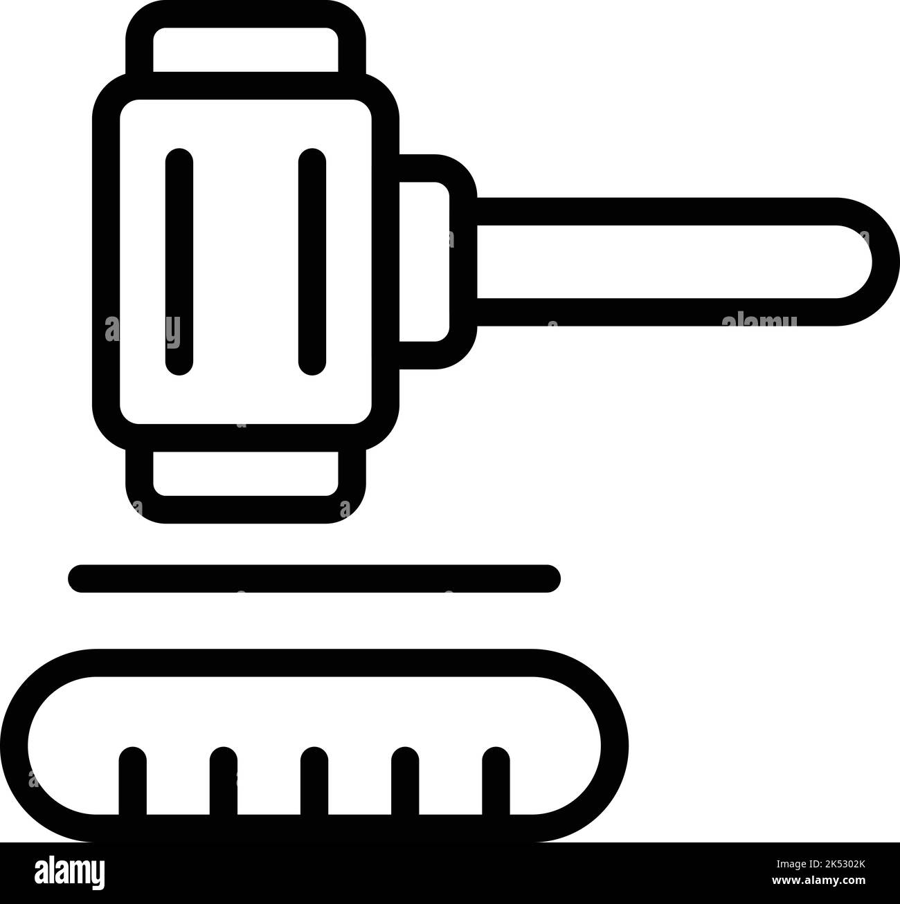Vecteur de contour d'icône de Gavel de carrière. Courage d'affaires. Compétences de saut Illustration de Vecteur