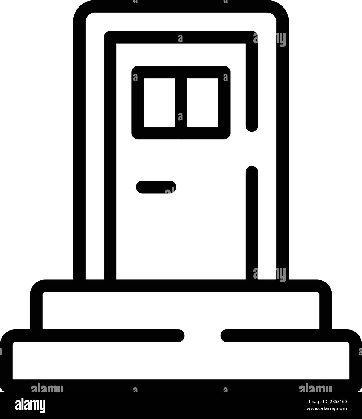 Vecteur de contour d'icône de porte de visite. Compétences de saut. Défi objectif Illustration de Vecteur
