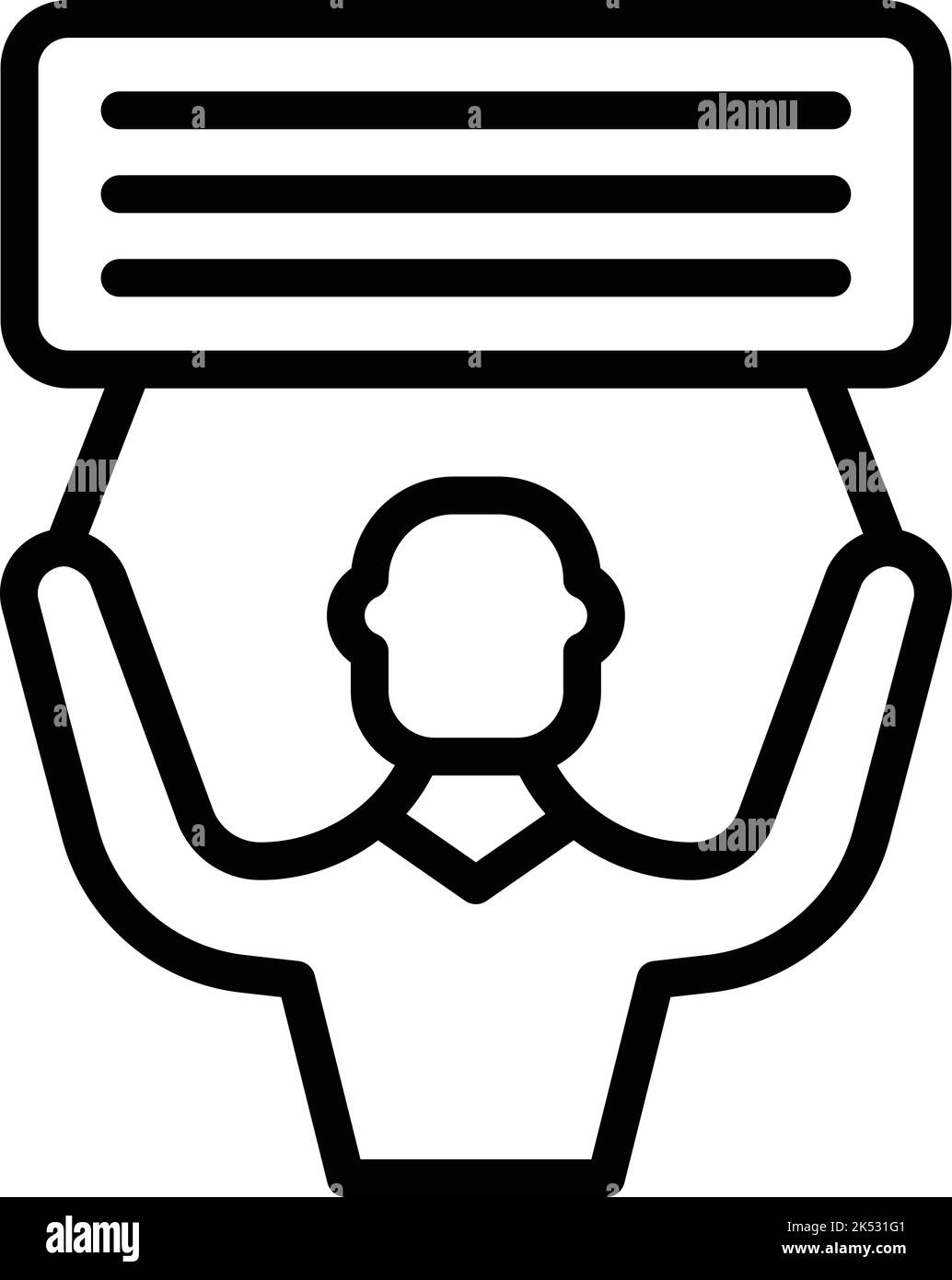 Vecteur de contour de l'icône de bannière MAN. Obstacle héros. Carrière personnelle Illustration de Vecteur