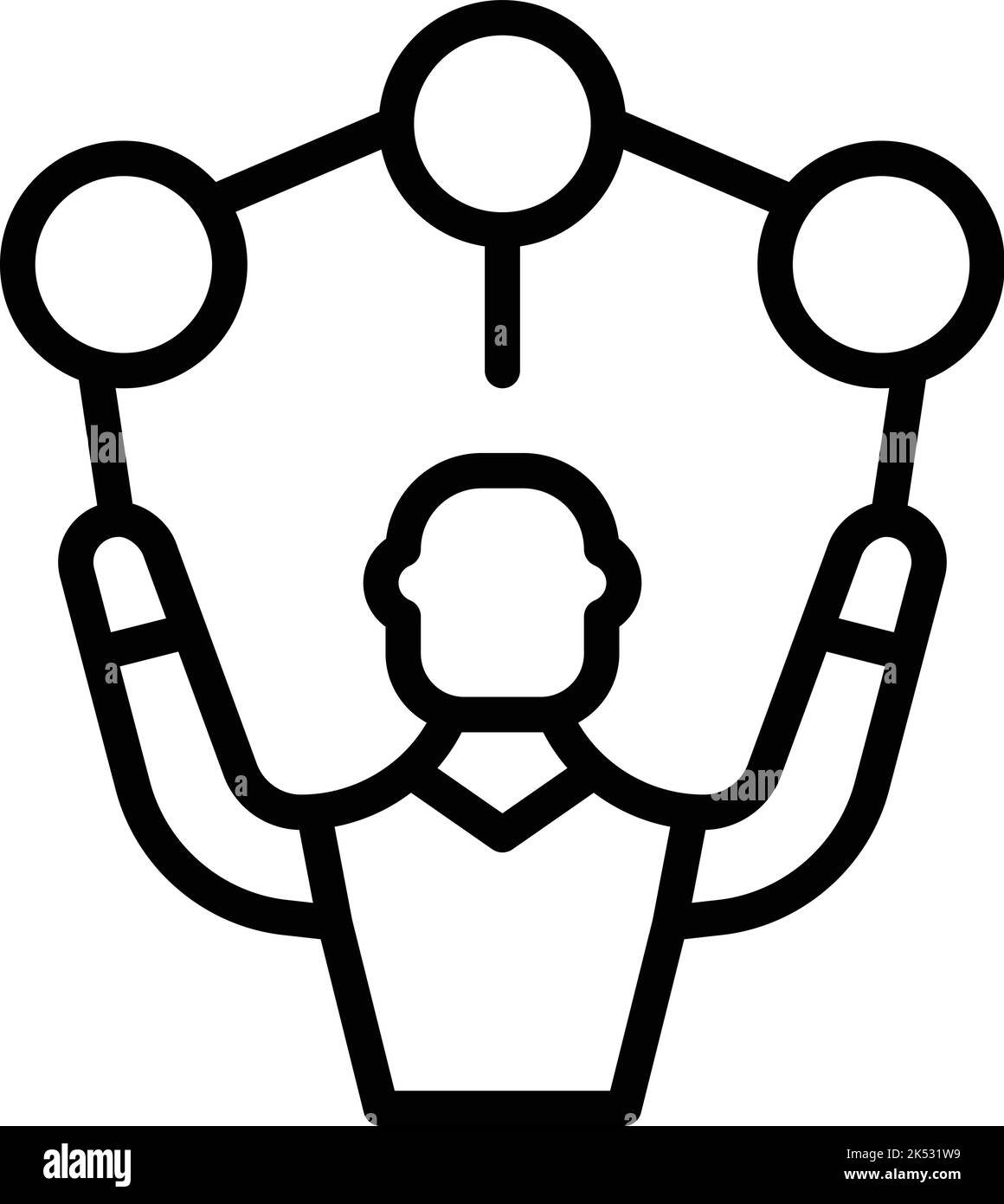 Vecteur de contour d'icône de héros. Courage d'affaires. Carrière personnelle Illustration de Vecteur