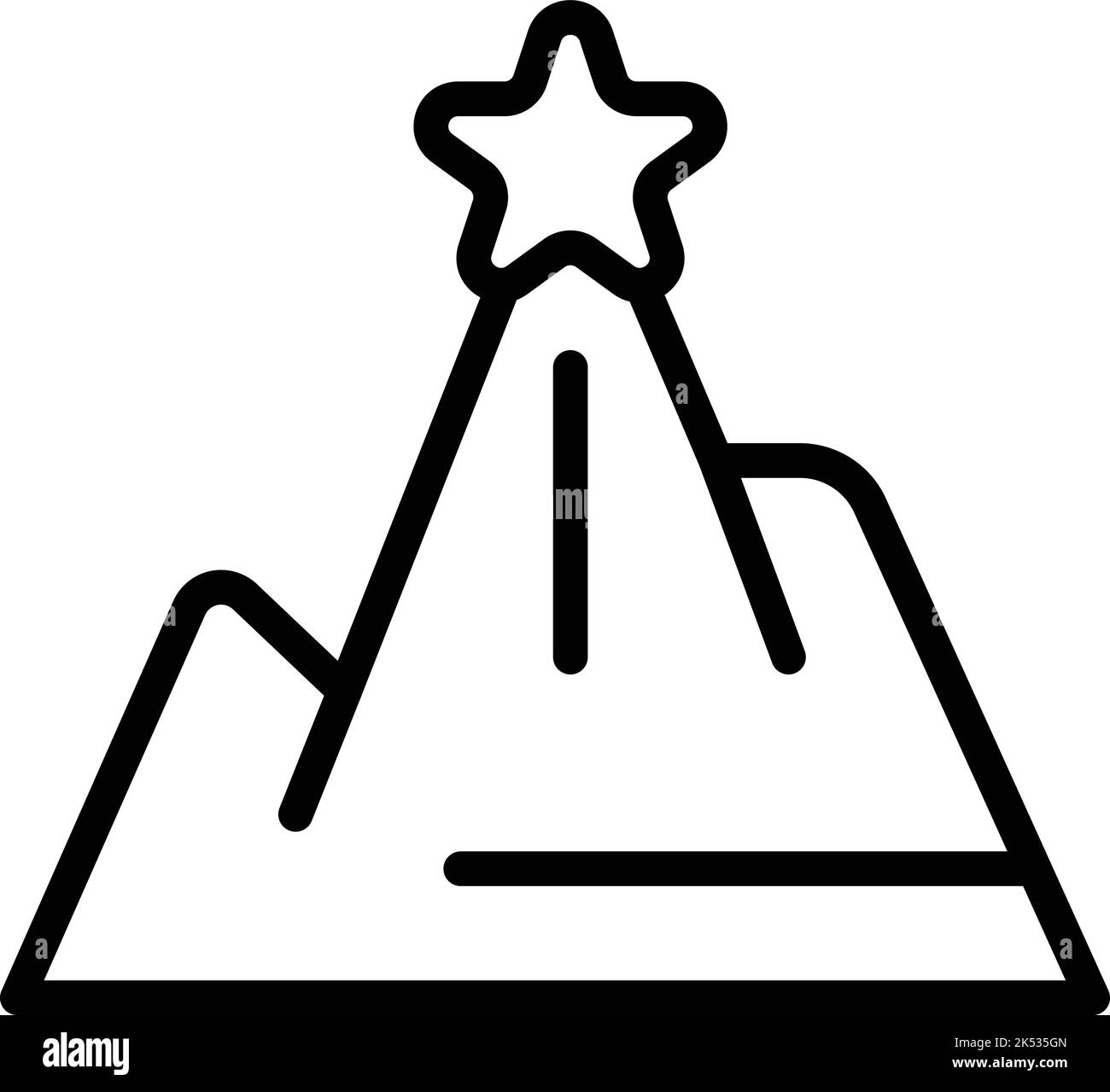Vecteur de contour d'icône de montagne de courage. Héros. Compétences professionnelles Illustration de Vecteur