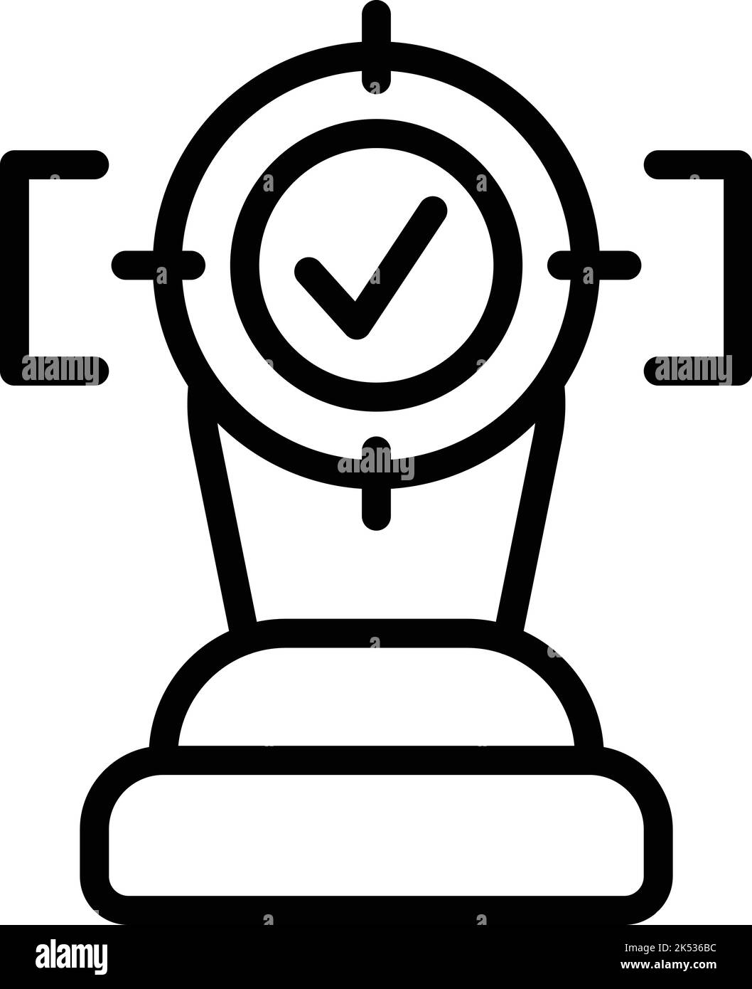 Vecteur de contour de l'icône de cible de courage. Héros. Compétences commerciales Illustration de Vecteur