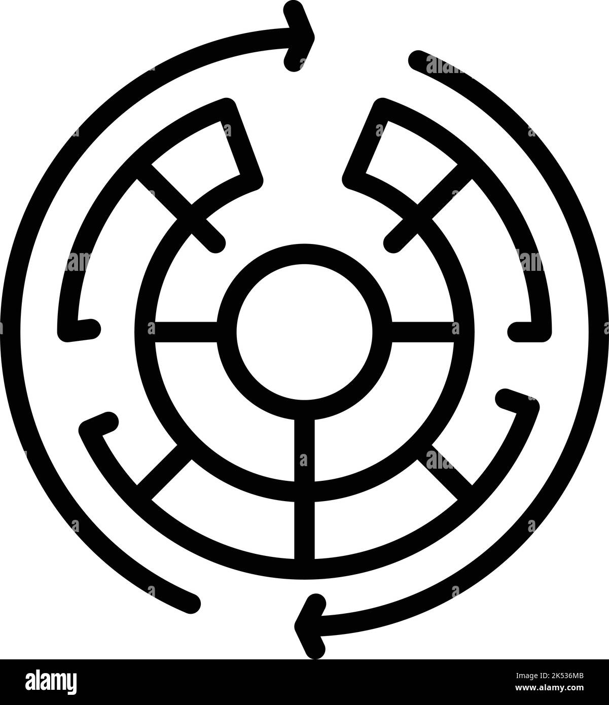 Vecteur de contour de l'icône Labyrint. Carrière professionnelle. L'espoir du héros Illustration de Vecteur