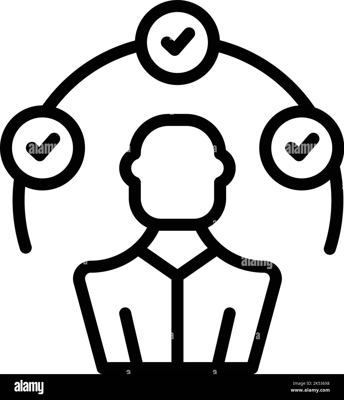 Vecteur de contour d'icône de gestionnaire approuvé. Les gens de soi. Compétences de saut Illustration de Vecteur