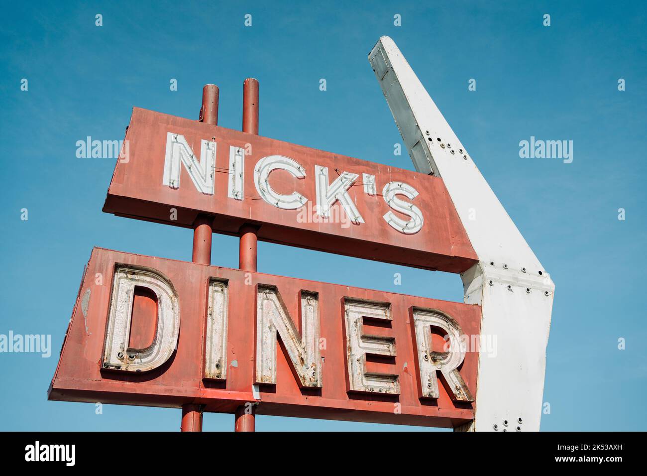 Panneau Nicks Diner vintage, Allentown, Pennsylvanie Banque D'Images