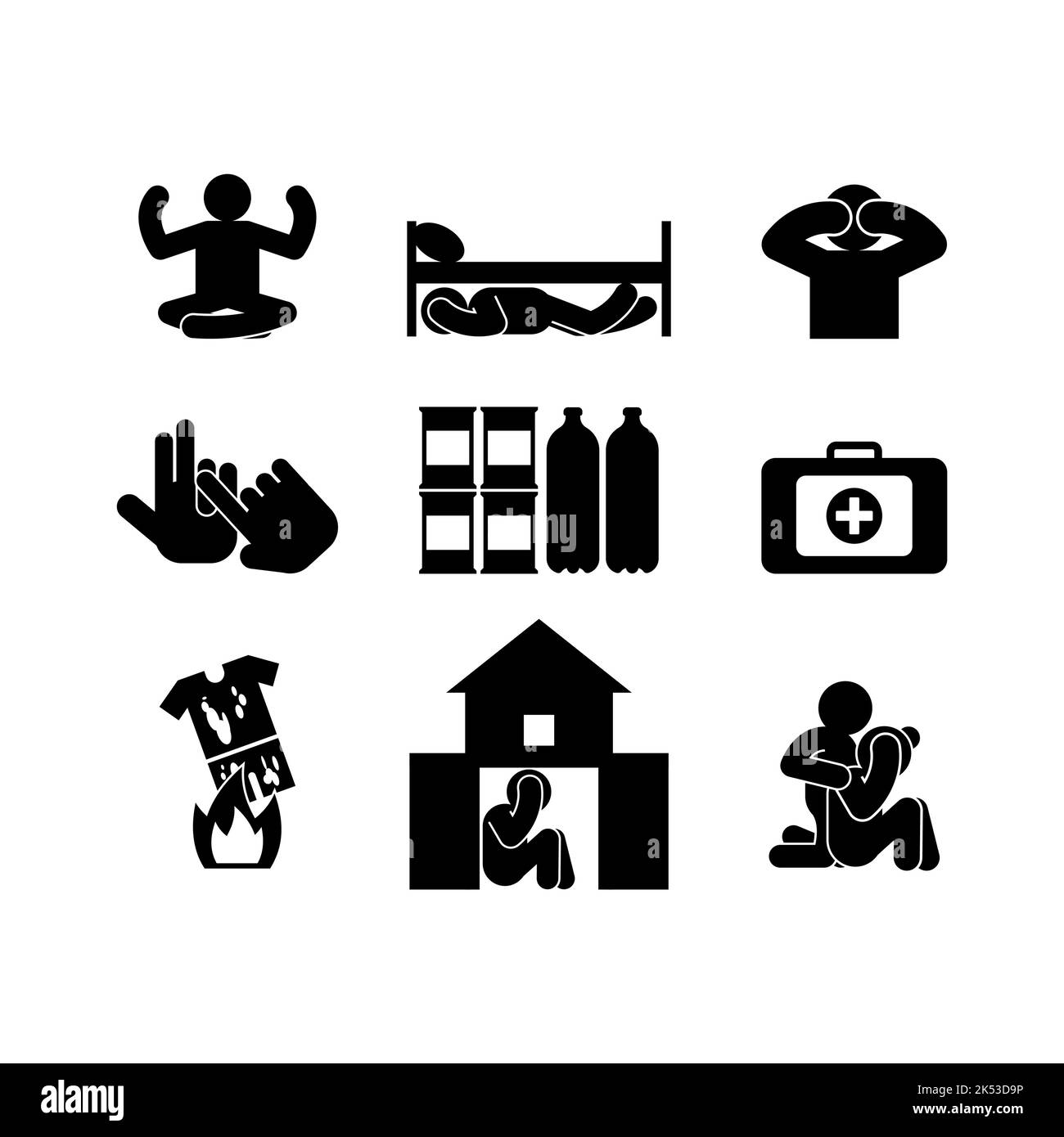 En cas d'attaque nucléaire, affiche. Que faire après une explosion nucléaire Illustration de Vecteur