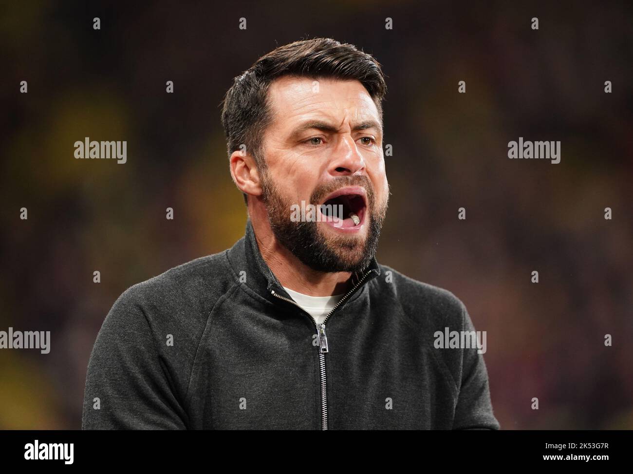 Russell Martin, directeur de Swansea City, lors du match de championnat Sky Bet à Vicarage Road, Watford. Date de la photo: Mercredi 5 octobre 2022. Banque D'Images