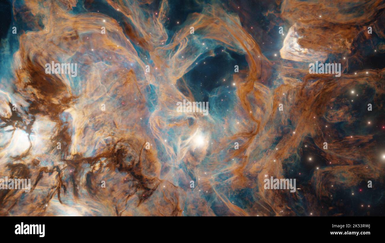 Espace extérieur, paysage cosmique. Nebula. 3d rendu. Banque D'Images