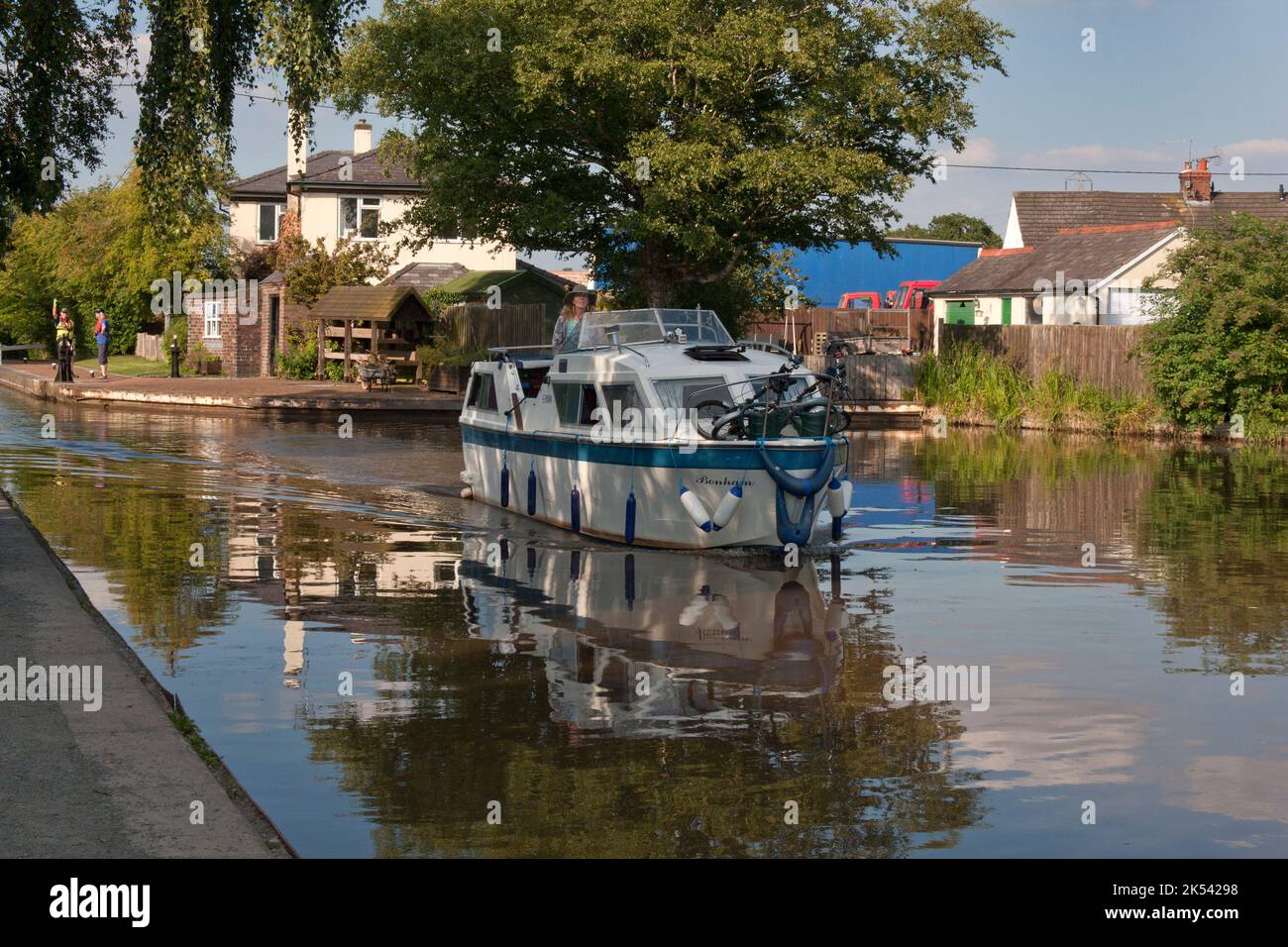 Canal de Llangollen à Grindley Brook, Whitchurch, frontière entre Shropshire et Cheshire, Angleterre Banque D'Images