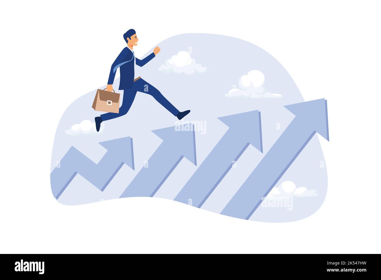 Croissance de l'entreprise et cheminement de carrière, remonter l'échelle de la réussite ou l'escalier pour grandir, ambition et leadership pour atteindre le concept cible, bus de confiance Illustration de Vecteur