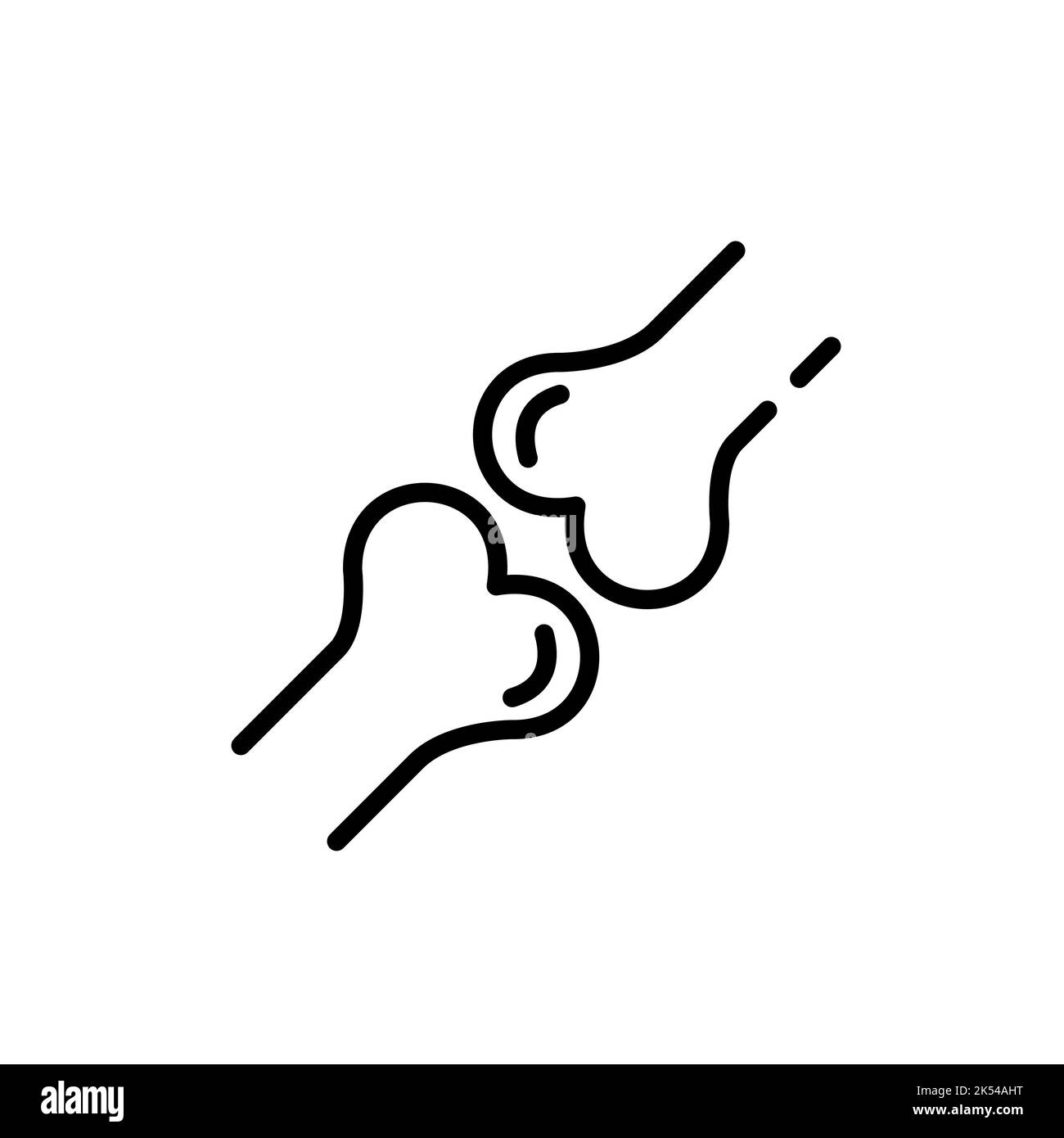 Articulation du genou. Deux os. Pixel Perfect, icône de contour modifiable Illustration de Vecteur